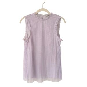 Chelsea28 Sleeveless Swiss Dot Tulle Women's Blouse Lavender Purple Romantic Sm